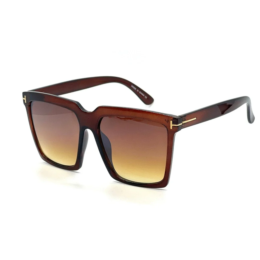 Square Brown Sunglasses Oversized Fashion Sun Glasses‎ Shades Women Lentes Gafas
